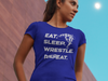 Women's Wrestling Shirt Eat Sleep Repeat T-Shirt Wrestler Wrestle Team Athlete Gift Novelty Funny Tshirt Graphic Tee Ladies