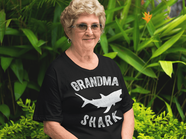 Men's Grandma Shark T Shirt Shark Shirts Matching Grandma TShirt Mother's Day Gift Idea Tee Family Shirts-Shirts By Sarah