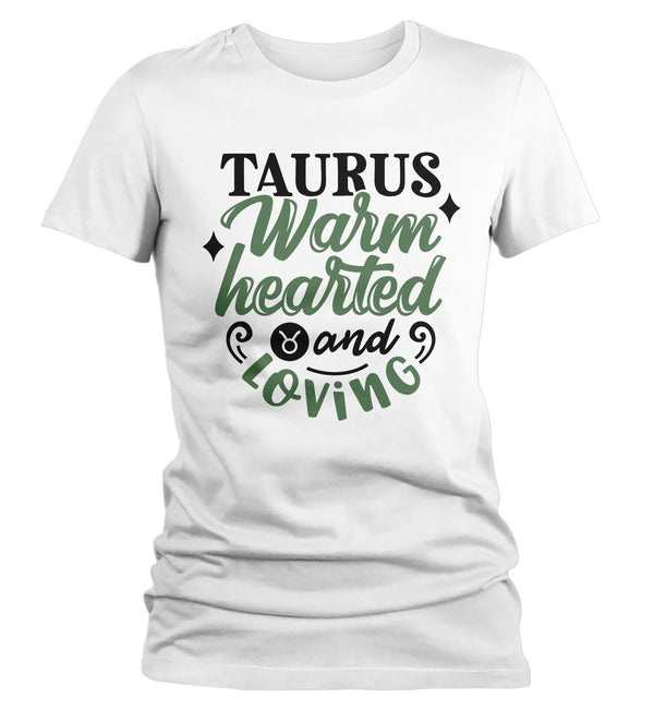 Women's Taurus T-Shirt Warm Hearted Loving Shirt Horoscope Shirt Astrology Shirts Taurus TShirt Astrological-Shirts By Sarah