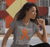 Women's Orange Awareness T Shirt Fighter Shirts Orange Ribbon Awareness TShirt Typography Shirt