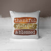 Blessed Pillow Cover Thanksgiving Throw Pillow Case Fall Brush Strokes Thankful Grateful Blessed Boho Cute Fall 15.75"X15.75"