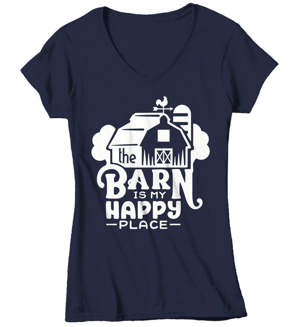 Women's Barn T Shirt Happy Place Farm Shirt Barn TShirt Hipster Farming Shirts Farmer T Shirt-Shirts By Sarah