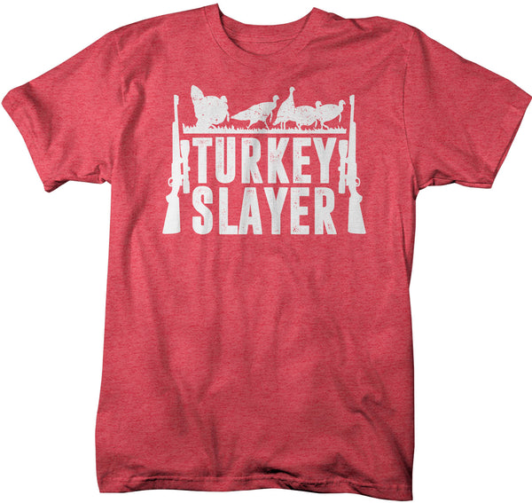 Men's Funny Hunter T Shirt Thanksgiving Shirt Turkey Slayer Shirt Turkey Hunting Tshirt Thanksgiving T-Shirt-Shirts By Sarah
