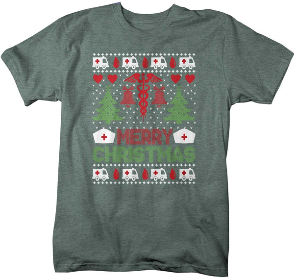 Men's Nurse Christmas T Shirt Ugly Christmas Shirts Nurse Shirt Nurses Ugly Christmas Sweater Shirt-Shirts By Sarah
