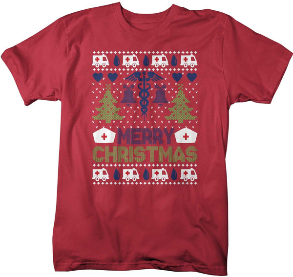 Men's Nurse Christmas T Shirt Ugly Christmas Shirts Nurse Shirt Nurses Ugly Christmas Sweater Shirt-Shirts By Sarah