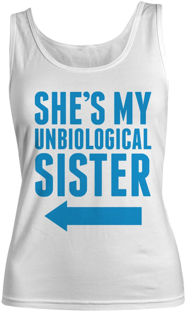 Women's Unbiological Sister Best Friend Cotton Tank Top (Right)-Shirts By Sarah