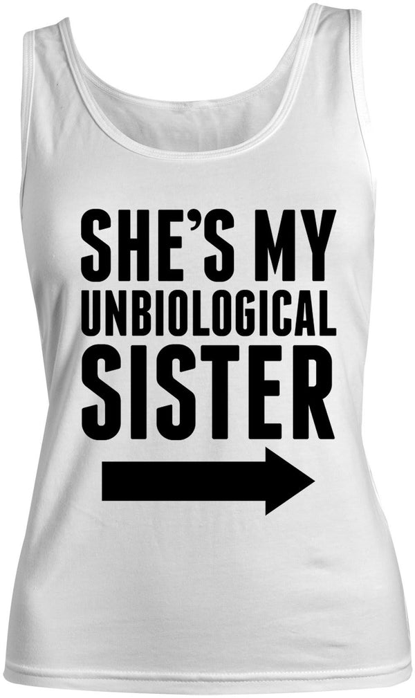 Women's Unbiological Sister Best Friend Cotton Tank Top-Shirts By Sarah