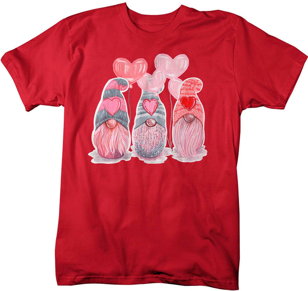 Men's Valentines Gnome Shirt Cute Valentine's Day T Shirt Adorable Gnomies Tee Heart Love Tee Mans Unisex Tshirt-Shirts By Sarah