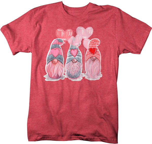 Men's Valentines Gnome Shirt Cute Valentine's Day T Shirt Adorable Gnomies Tee Heart Love Tee Mans Unisex Tshirt-Shirts By Sarah