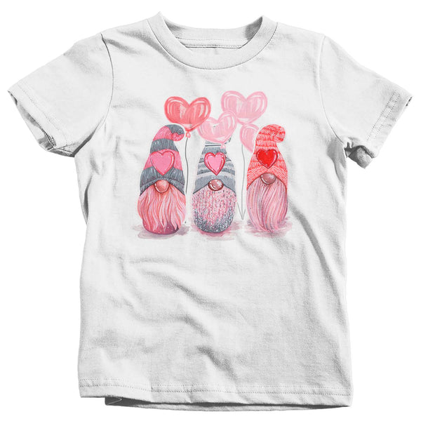 Kids Valentines Gnome Shirt Cute Valentine's Day T Shirt Adorable Gnomies Tee Heart Love Tee Boy's Girl's Tshirt-Shirts By Sarah