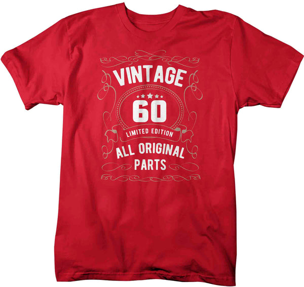 Men's 60th Birthday Shirt Limited Edition T Shirts Sixtieth Birthday Shirts Vintage Original Parts Sixty Birthday Gift Unisex-Shirts By Sarah