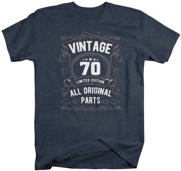 Men's 70th Birthday Shirt Limited Edition T Shirts Seventieth Birthday Shirts Vintage Original Parts Seventy Birthday Gift Unisex-Shirts By Sarah