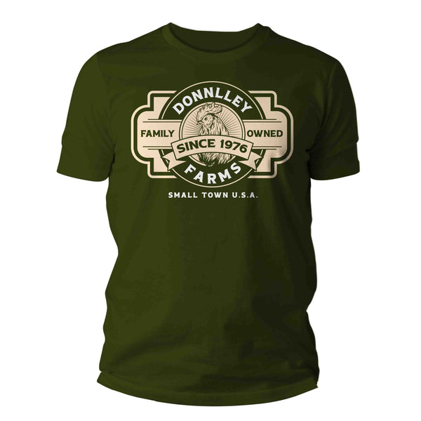 Men's Personalized Farm T Shirt Homestead Vintage Rooster Shirt Farmer Gift Idea Custom Chicken Shirt Customized TShirt Unisex Man-Shirts By Sarah