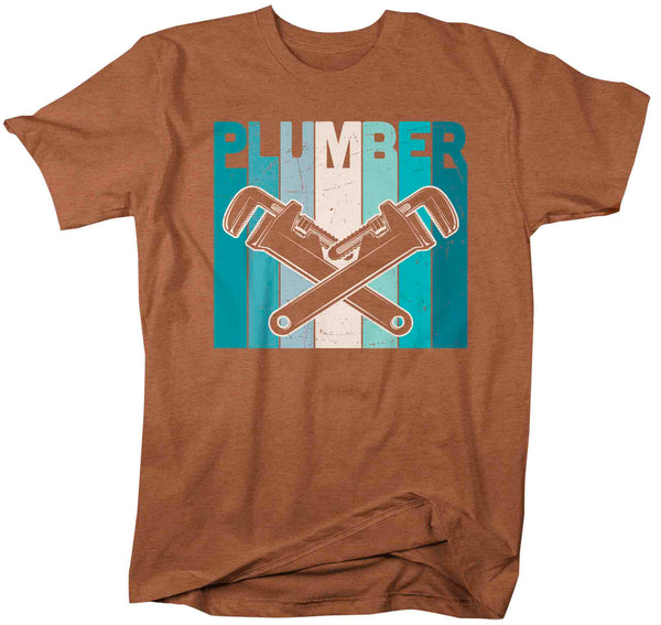 Men's Plumber Shirt Pipe Wrench T Shirt Vintage Plumber Tee Plumber Gift Shirt for Plumber Unisex Tee Pipe Union Worker-Shirts By Sarah