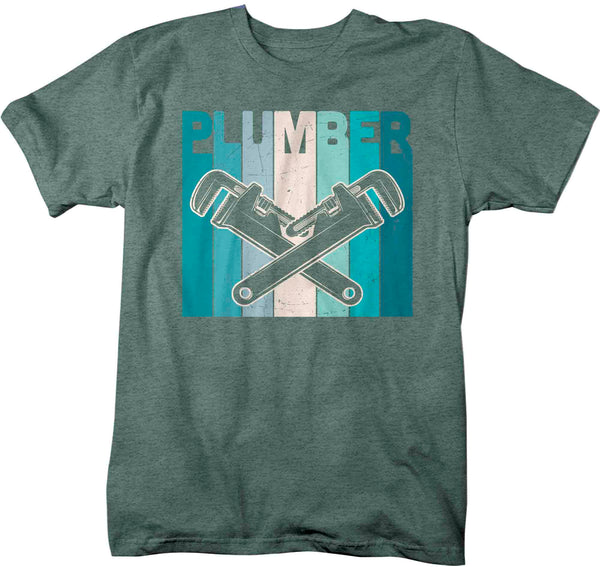 Men's Plumber Shirt Pipe Wrench T Shirt Vintage Plumber Tee Plumber Gift Shirt for Plumber Unisex Tee Pipe Union Worker-Shirts By Sarah