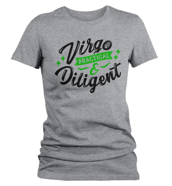 Women's Virgo T-Shirt Practical & Diligent Shirt Horoscope Shirt Astrology Shirts Virgo TShirt Astrological-Shirts By Sarah