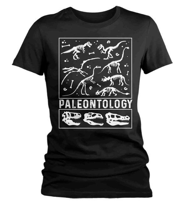 Women's Paleontology T Shirt Dinosaur Fossil Record Bones Dig Dino Shirt Excavate T-Shirt Paleontologist Gift Scientist Tee Ladies-Shirts By Sarah