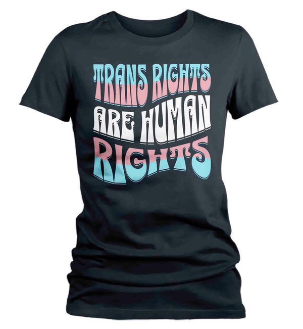 Women's Trans Rights Shirt Pro LGBTQ T Shirt Transsexual Support Tee Flag Human Equality TShirt Drag Queen Ally Ladies-Shirts By Sarah