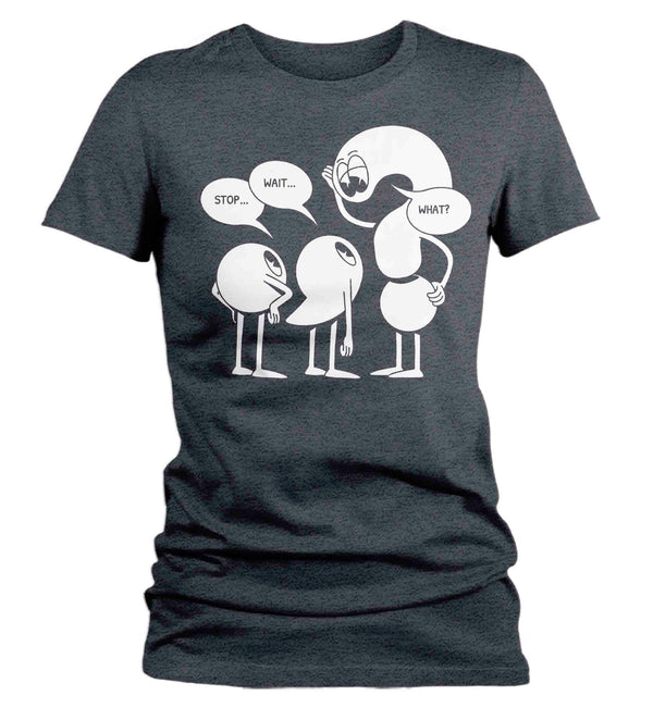 Women's Funny Grammar Shirt Pun T-Shirt Comma Words English Punctuation Funny Teacher Humor Gift Tee Graphic Vintage T Shirt Ladies-Shirts By Sarah