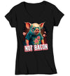 Women's V-Neck Funny Pig Shirt Not Bacon T Shirt Hipster Piggy Vegan Gift Animal Rights Cute Pig In Clothes Streetwear Tee Ladies