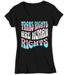 Women's V-Neck Trans Rights Shirt Pro LGBTQ T Shirt Transsexual Support Tee Flag Human Equality TShirt Drag Queen Ally Ladies