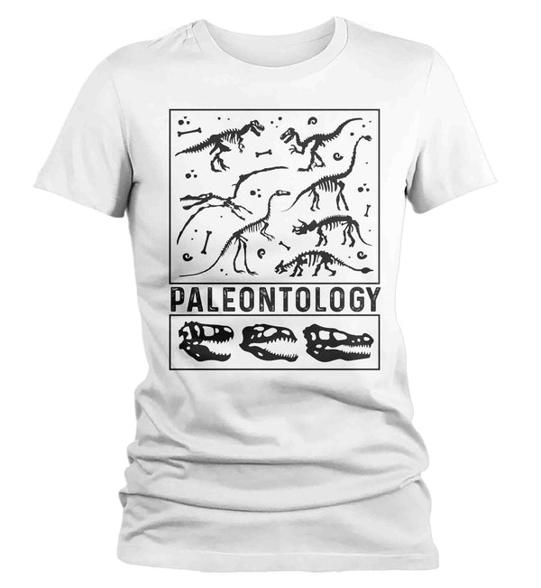 Women's Paleontology T Shirt Dinosaur Fossil Record Bones Dig Dino Shirt Excavate T-Shirt Paleontologist Gift Scientist Tee Ladies-Shirts By Sarah