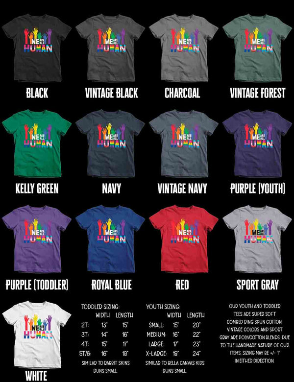 Kids Human LGBT T Shirt LGBTQ Support Shirt Flag Rainbow Shirts Equality LGBT Shirts Gay Trans Support Tee Unisex Boy's Girl's-Shirts By Sarah