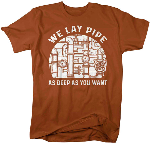 Men's Plumber Shirt We Lay Pipe Deep T Shirt Plumber Tee Plumber Wrench Gift Shirt for Plumber Unisex Tee Pipe Union Worker-Shirts By Sarah