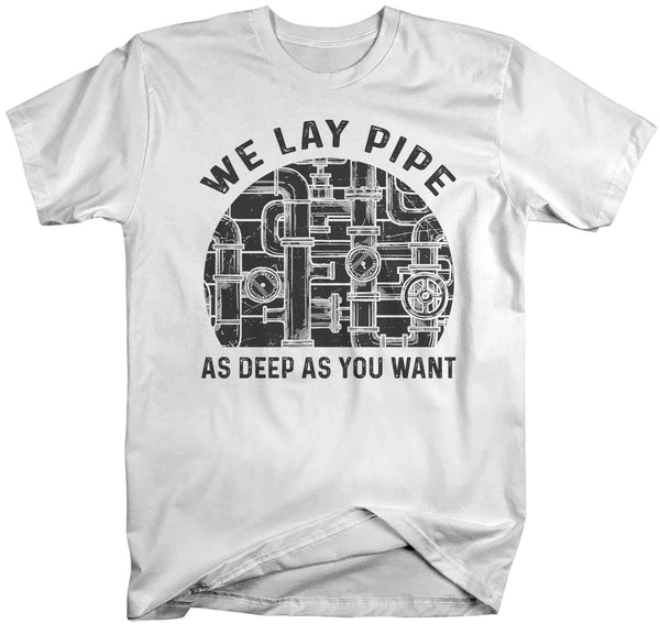 Men's Plumber Shirt We Lay Pipe Deep T Shirt Plumber Tee Plumber Wrench Gift Shirt for Plumber Unisex Tee Pipe Union Worker-Shirts By Sarah