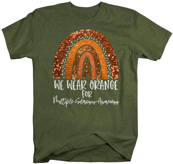 Men's MS Shirt We Wear Orange For Multiple Sclerosis T Shirt MS Tee Cute Rainbow Shirt Ribbon Shirt Awareness Man Unisex-Shirts By Sarah