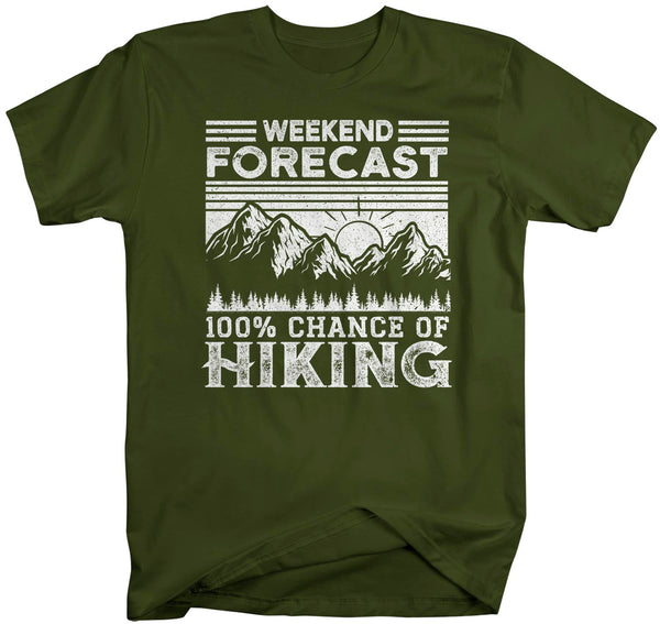 Men's Hiking T Shirt Weekend Forecast Shirt Chance Of Hiking Shirt Hiker Gift Love Hiking Tee Mountains Shirt Man Unisex-Shirts By Sarah