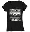 Women's V-Neck Hiking T Shirt Weekend Forecast Shirt Chance Of Hiking Shirt Hiker Gift Love Hiking Tee Mountains Shirt Ladies Woman