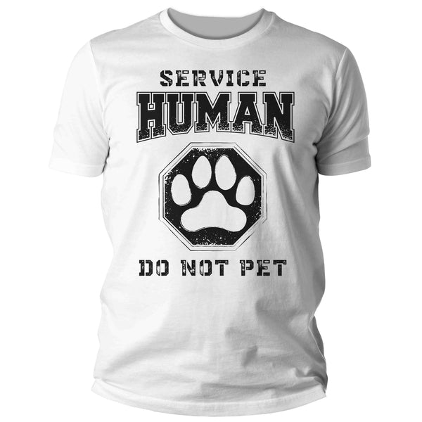Men's Funny Dog Shirt Human Support Animal T Shirt Hipster Do Not Pet Dad Gift Cat Mom Doggy Pup Pet Parent Tee Unisex Man-Shirts By Sarah