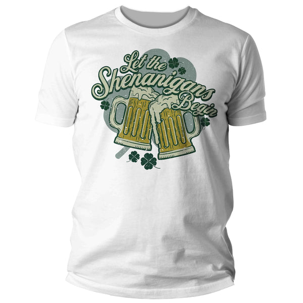 Men's Funny Shenanigans Shirt St. Patrick's Day T Shirt Begin Beer Mugs Cheers Party Tshirt Graphic Tee Streetwear Man Unisex-Shirts By Sarah