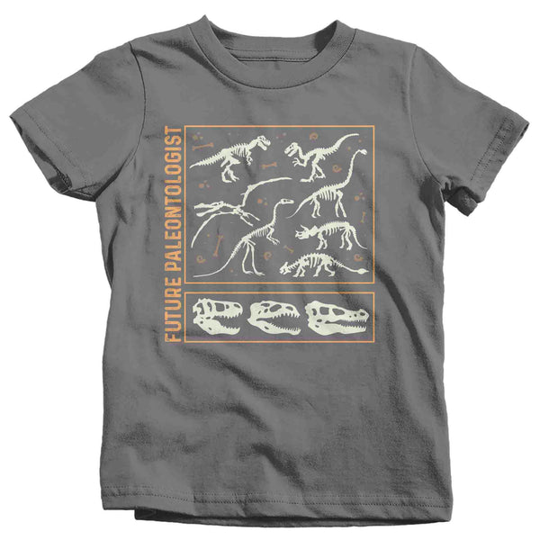 Kids Future Paleontologist T Shirt Dinosaur Fossil Record Bones Dig Dino Shirt Excavate T-Shirt Paleontology Gift Scientist Tee Unisex-Shirts By Sarah