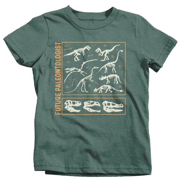 Kids Future Paleontologist T Shirt Dinosaur Fossil Record Bones Dig Dino Shirt Excavate T-Shirt Paleontology Gift Scientist Tee Unisex-Shirts By Sarah