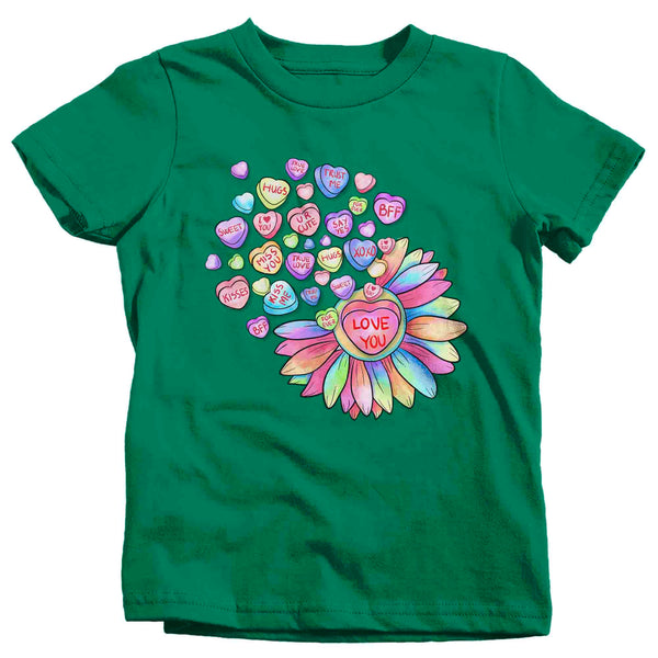 Kids Cute Valentine's Day Shirt Grunge Sunflower Shirt Flower Love T Shirt Pastel Valentine Shirt Pretty Valentines Tee Youth Boys Girls-Shirts By Sarah