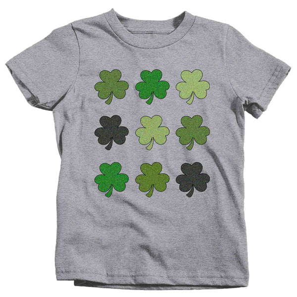 Kids Funny St. Patrick's Day Shirt Shamrock Clovers Glam Patty's Irish Glam Clovers Luck Cute Adorable Icons Ireland Unisex Boys Girls-Shirts By Sarah