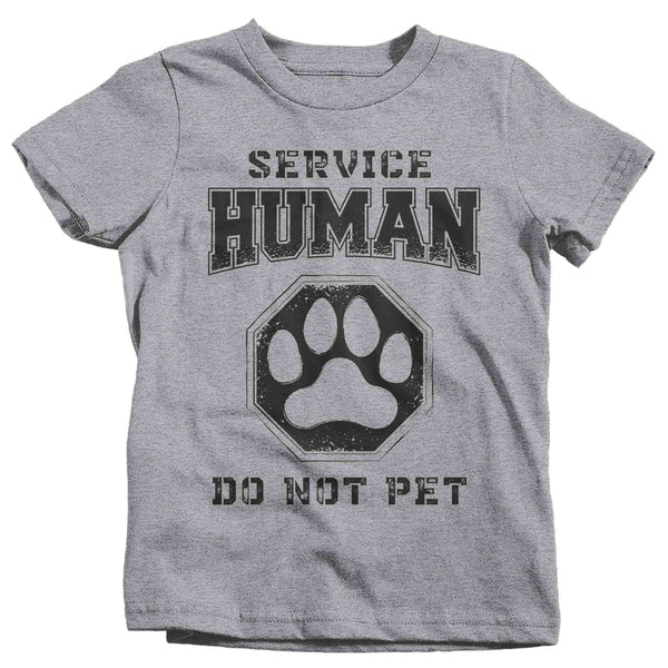 Kids Funny Dog Shirt Human Support Animal T Shirt Hipster Do Not Pet Dad Gift Cat Mom Doggy Pup Pet Parent Tee Unisex Youth-Shirts By Sarah