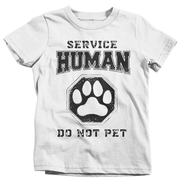 Kids Funny Dog Shirt Human Support Animal T Shirt Hipster Do Not Pet Dad Gift Cat Mom Doggy Pup Pet Parent Tee Unisex Youth-Shirts By Sarah