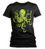 Women's Yellow Octopus Shirt Illustration Grunge Streetwear Octopus Drawing Graphic Tee Nautical Sea Ocean Life T Shirt Goth Ladies-Shirts By Sarah