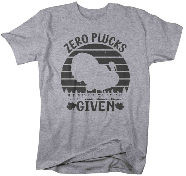Men's Funny Thanksgiving Tee Zero Plucks Given Shirt Hilarious Turkey Day Shirt Humor Thanks Giving Unisex Soft Graphic TShirt-Shirts By Sarah